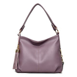 <bold>Hobo  / Tote Bag <br>Genuine-Leather Handbag Purple - strapsandbrass.com