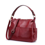 <bold>Tote / Crossbody Bag <br>Genuine-Leather Handbag Red - strapsandbrass.com
