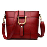 <bold>Tote  / Shoulder Bag <br>Genuine-Leather Handbag Red - strapsandbrass.com