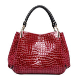<bold>Top-Handle  / Tote Bag  <br>Vegan-Leather Handbag Red - strapsandbrass.com