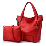 <bold>Tote & Crossbody Bag Set <br>Vegan-Leather Handbag Red - strapsandbrass.com