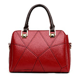 <bold>Top-Handle  / Crossbody Bag <br>Genuine-Leather Handbag Red - strapsandbrass.com