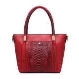 <bold>Tote  / Shoulder Bag  <br>Vegan-Leather Handbag Red - strapsandbrass.com