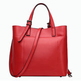 <bold>Bucket / Crossbody Bag <br>Genuine-Leather Handbag Red - strapsandbrass.com