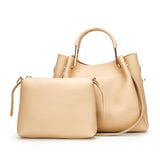 <bold>Tote & Crossbody Bag Set <br>Vegan-Leather Handbag Rice Yellow - strapsandbrass.com