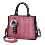 <bold>Top-Handle / Crossbody Bag <br>Vegan-Leather Handbag Rubber Pink - strapsandbrass.com