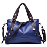 <bold>Tote / Crossbody Bag  <br>Genuine-Leather Handbag Sapphire Blue - strapsandbrass.com