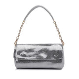 <bold>Crossbody / Shoulder Bag <br>Genuine-Leather Handbag Silver - strapsandbrass.com