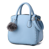 <bold>Top-Handle Bag / Satchel  <br>Vegan-Leather Handbag Sky Blue - strapsandbrass.com