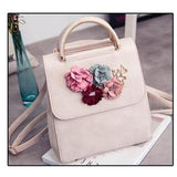 <bold>Youth Backpack  <br>Vegan-Leather Fashion Backpack White - strapsandbrass.com