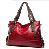 <bold>Tote / Crossbody Bag  <br>Genuine-Leather Handbag Red - strapsandbrass.com