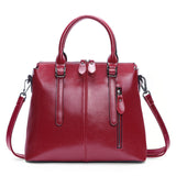 <bold>Tote  / Shoulder Bag <br>Genuine-Leather Handbag Red - strapsandbrass.com