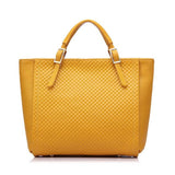 Tote / Shoulder Bag  <br>Genuine-Leather Handbag Yellow - strapsandbrass.com