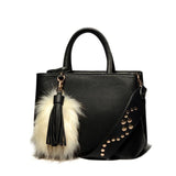 <bold>Top-Handle / Tote Bag  <br>Vegan-Leather Handbag Black - strapsandbrass.com