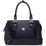 <bold>Top-Handle / Crossbody Bag <br>Vegan-Leather Handbag Black - strapsandbrass.com