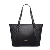 <bold>Tote / Shoulder Bag  <br>Vegan-Leather Handbag Black - strapsandbrass.com