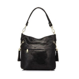 <bold>Bucket / Crossbody Bag <br>Genuine-Leather Handbag Black - strapsandbrass.com