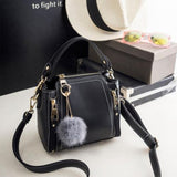 <bold>Top-Handle / Crossbody Bag <br>Vegan-Leather Handbag Black - strapsandbrass.com