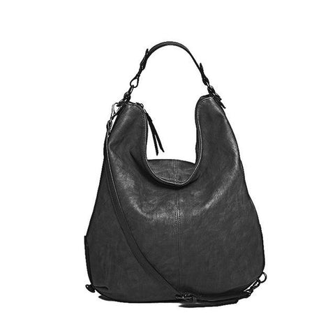 <bold>Hobo / Tote Bag <br>Vegan-Leather Handbag Black - strapsandbrass.com