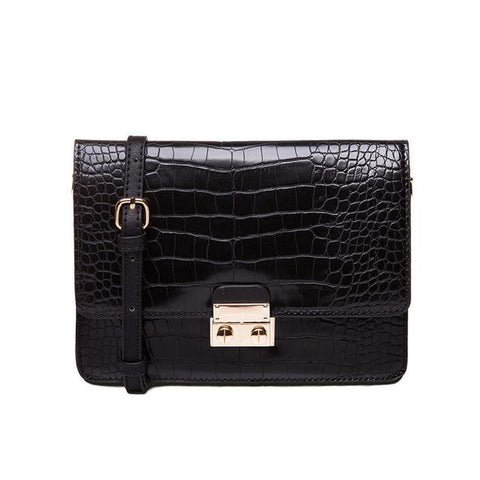 <bold>Messenger / Crossbody Bag <br>Vegan-Leather Handbag Black - strapsandbrass.com