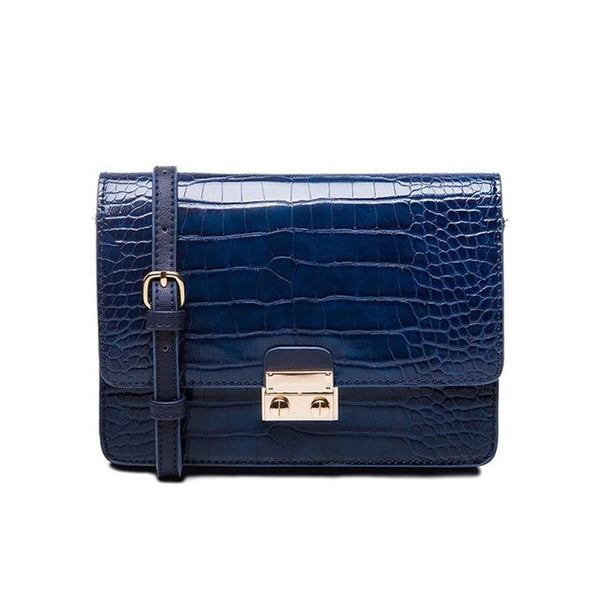 <bold>Messenger / Crossbody Bag <br>Vegan-Leather Handbag Blue - strapsandbrass.com