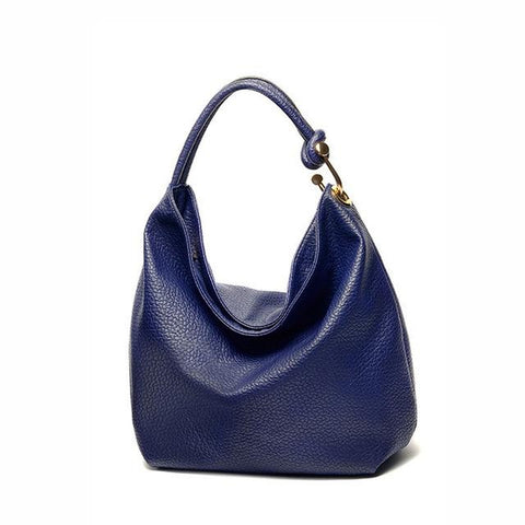 <bold>Hobo / Tote Bag  <br>Vegan-Leather Handbag Blue - strapsandbrass.com