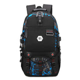 Backpack USB Charging & Water Resistant <br> Oxford Backpack blue - strapsandbrass.com
