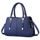 <bold>Top-Handle  / Shoulder Bag  <br>Vegan-Leather Handbag Blue - strapsandbrass.com