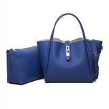 <bold>Tote & Crossbody Bag Set <br>Vegan-Leather Handbag Blue - strapsandbrass.com
