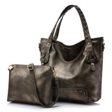 <bold>Tote & Crossbody Bag Set <br>Vegan-Leather Handbag bronze - strapsandbrass.com