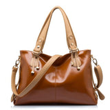 <bold>Hobo / Tote Bag <br>Genuine-Leather Handbag Brown - strapsandbrass.com