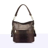 <bold>Bucket / Crossbody Bag <br>Genuine-Leather Handbag Brown - strapsandbrass.com