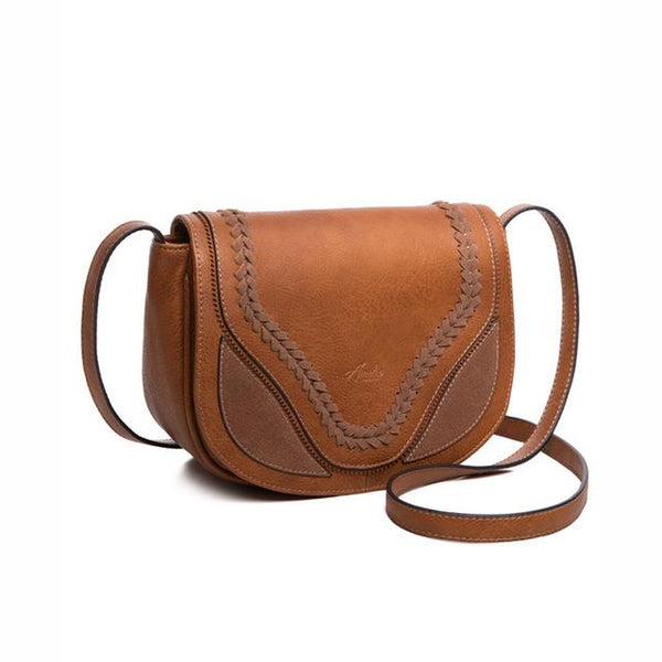 <bold>Shell  / Crossbody Bag  <br>Vegan-Leather Handbag Brown - strapsandbrass.com