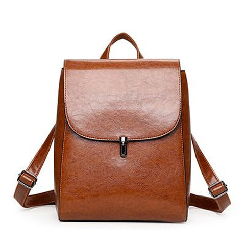 <bold>Fashion Backpack  <br>Vegan-Leather Fashion Backpack Brown - strapsandbrass.com