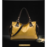 <bold>Hobo / Tote Bag <br>Genuine-Leather Handbag citric Yellow - strapsandbrass.com