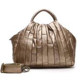 <bold>Tote / Shoulder Bag <br>Genuine-Leather Handbag Gold - strapsandbrass.com