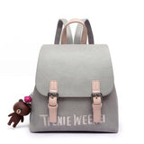 <bold>Youth Backpack <br>Vegan-Leather Fashion Backpack Gray backpack - strapsandbrass.com