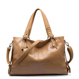 <bold>Hobo / Tote Bag <br>Genuine-Leather Handbag Khaki - strapsandbrass.com