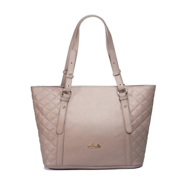 <bold>Tote / Shoulder Bag  <br>Vegan-Leather Handbag Gray - strapsandbrass.com