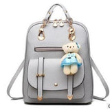 <bold>Youth Fashion Backpack <br>Vegan-Leather Fashion Backpack Gray backpack - strapsandbrass.com