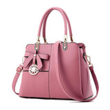 <bold>Top-Handle / Messenger Bag <br>Vegan-Leather Handbag Pink - strapsandbrass.com