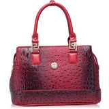 <bold>Top-Handle / Crossbody Bag <br>Vegan-Leather Handbag Red - strapsandbrass.com
