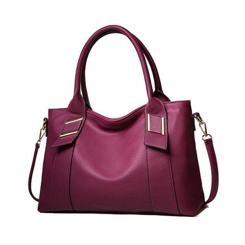 <bold>Top-Handle / Tote Bag  <br>Vegan-Leather Handbag Red - strapsandbrass.com