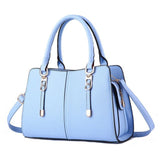 <bold>Top-Handle  / Shoulder Bag  <br>Vegan-Leather Handbag sky Blue - strapsandbrass.com