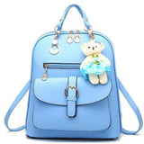 <bold>Youth Fashion Backpack <br>Vegan-Leather Fashion Backpack sky Blue backpack - strapsandbrass.com