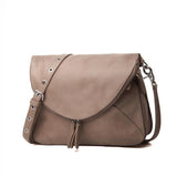 <bold>Messenger  / Shoulder Bag  <br>Vegan-Leather Handbag Taupe - strapsandbrass.com