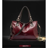 <bold>Hobo / Tote Bag <br>Genuine-Leather Handbag Red - strapsandbrass.com