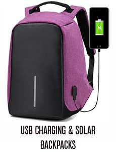 USB Charging and Solar Backpacks
