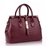 <bold>Top-Handle / Tote Bag  <br>Genuine-Leather Handbag wine red - strapsandbrass.com