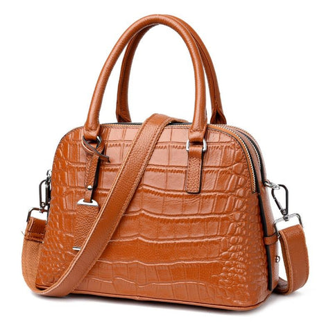 <bold>Top-Handle / Crossbody Bag <br>Genuine-Leather Handbag  - strapsandbrass.com